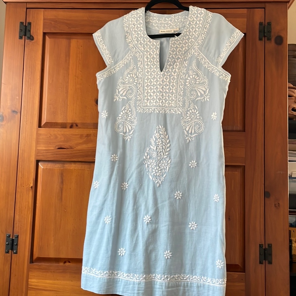 Beautiful blue dress with embroidery